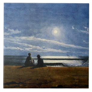 Winslow Homer watercolor, Moonlight Tile