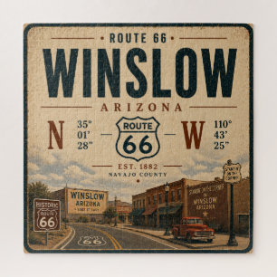 Winslow Wonder: Route 66 Retro Art Jigsaw Puzzle