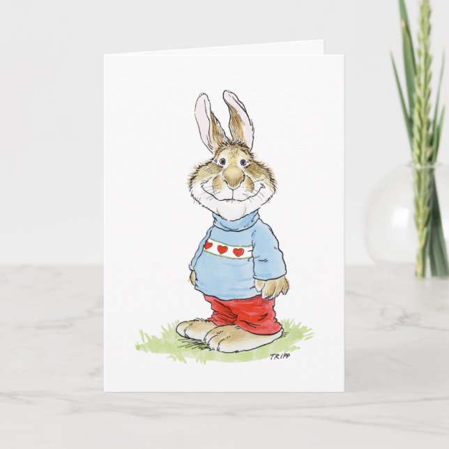 Winsome Valentine Rabbit Card (Front)