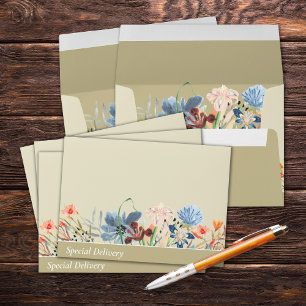 Winsome Wildflower Wedding Suite Envelope (Beige)