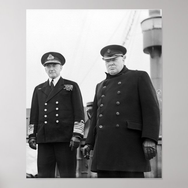 Winston Churchill and Admiral Dudley Pound Poster (Front)
