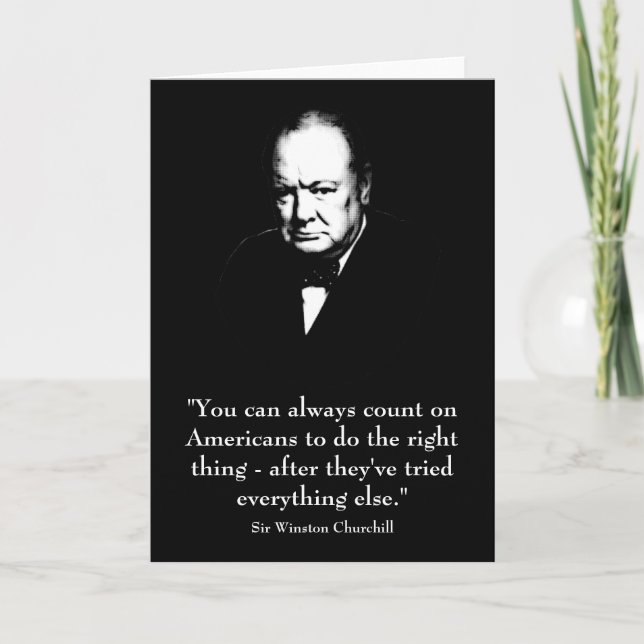 Winston Churchill and Funny Quote Card (Front)