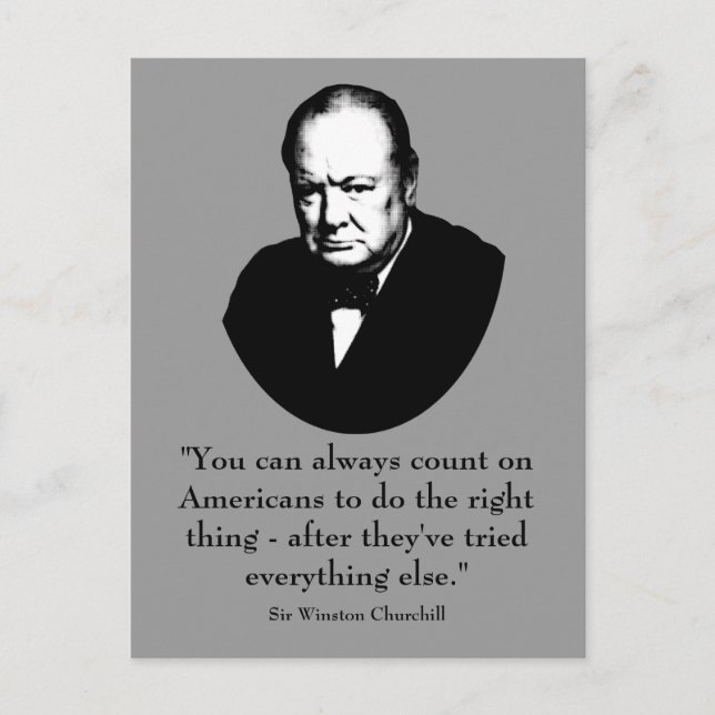 Winston Churchill and Funny Quote Postcard (Front)