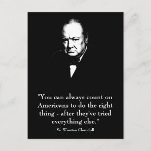 Winston Churchill and Funny Quote Postcard
