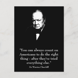 Winston Churchill and Funny Quote Postcard