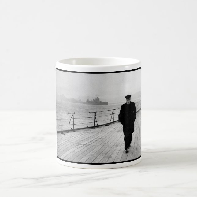 Winston Churchill At Sea Coffee Mug (Center)
