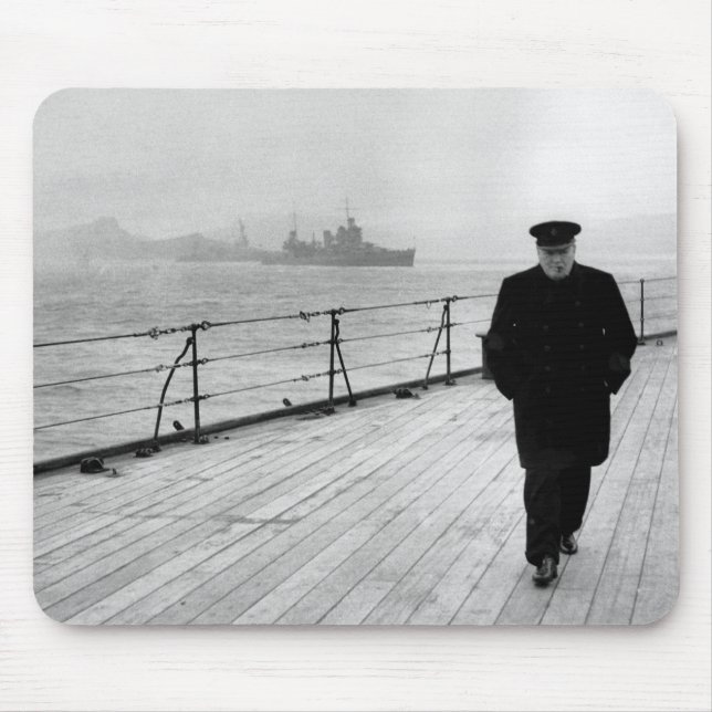 Winston Churchill At Sea Mouse Mat (Front)
