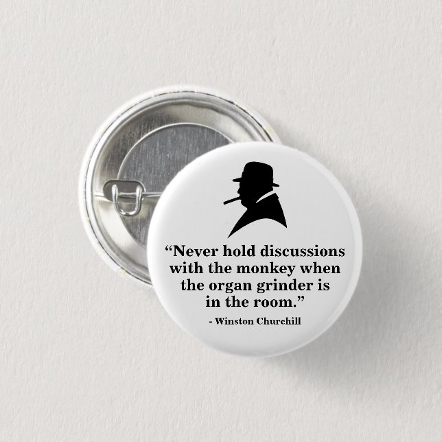 Winston Churchill Badge - Quote 16 (Front & Back)