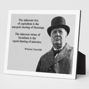 Winston Churchill Capitalism Quote Plaque
