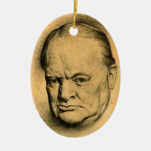 Winston Churchill Ceramic Tree Decoration