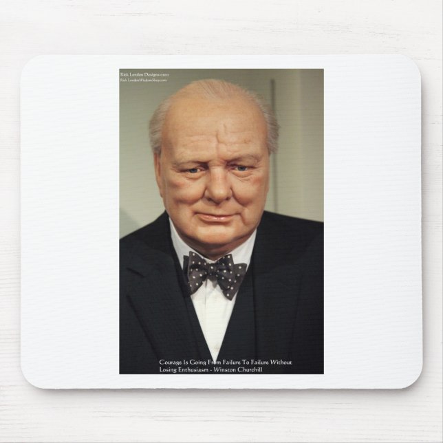 Winston Churchill Failure Wisdom Quote Gifts Mouse Mat (Front)