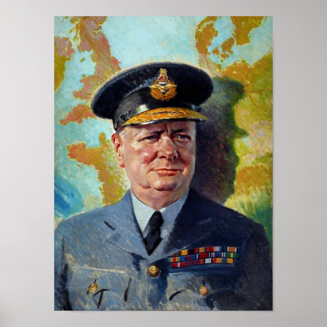 Winston Churchill In Uniform Painting Poster (Front)