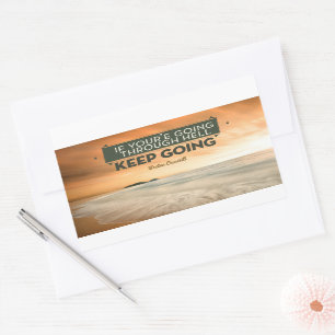Winston Churchill Inspirational Quote "Keep going" Rectangular Sticker