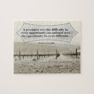 Winston Churchill Inspirational Quote Opportunity Jigsaw Puzzle