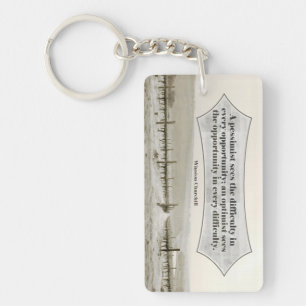 Winston Churchill Inspirational Quote Opportunity Key Ring