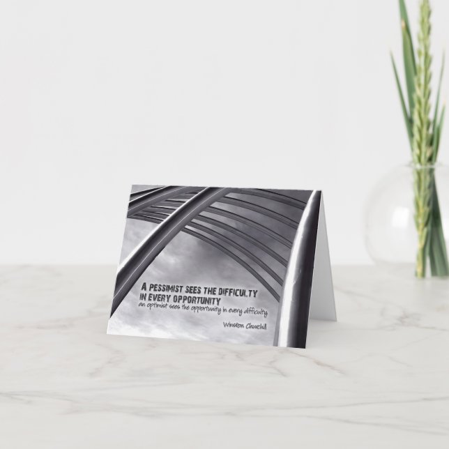 Winston Churchill Inspirational Quote Opportunity Thank You Card (Front)