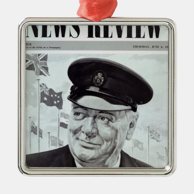 Winston Churchill Metal Tree Decoration (Front)