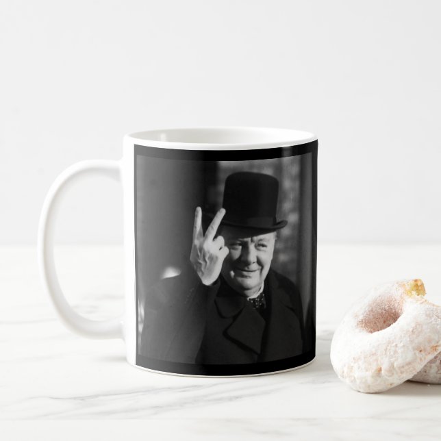 Winston Churchill Mug - Quote 10 (With Donut)