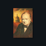 Winston Churchill Portrait Canvas Print<br><div class="desc">This portrait depicts the Famous WW2 British Prime Minister Winston Churchill. From an original painting by Michael Thomas.</div>