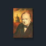 Winston Churchill Portrait Canvas Print<br><div class="desc">This portrait depicts the Famous WW2 British Prime Minister Winston Churchill. From an original painting by Michael Thomas.</div>