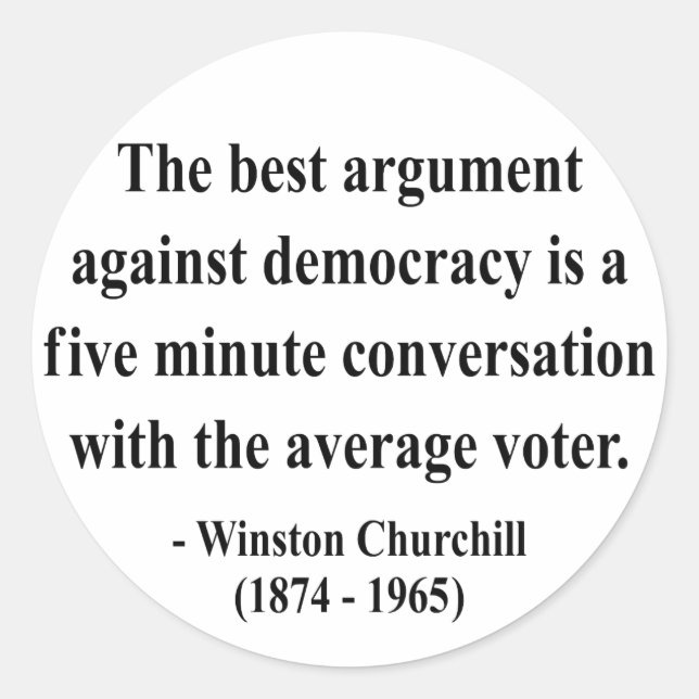 Winston Churchill Quote 10a Classic Round Sticker (Front)