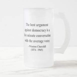 Winston Churchill Quote 10a Frosted Glass Beer Mug