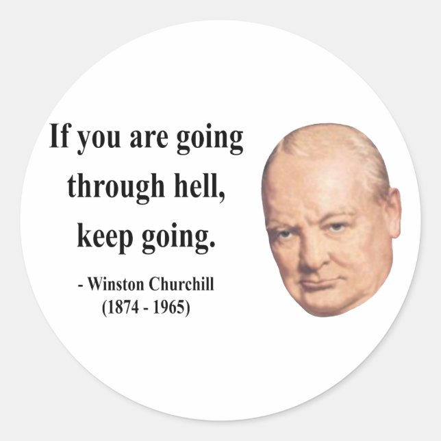 Winston Churchill Quote 4b Classic Round Sticker (Front)