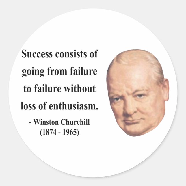 Winston Churchill Quote 5b Classic Round Sticker (Front)