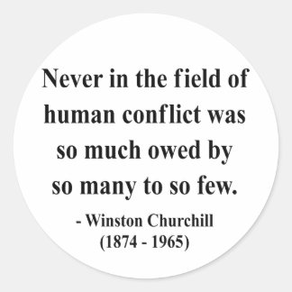 Winston Churchill Quote 8a Classic Round Sticker