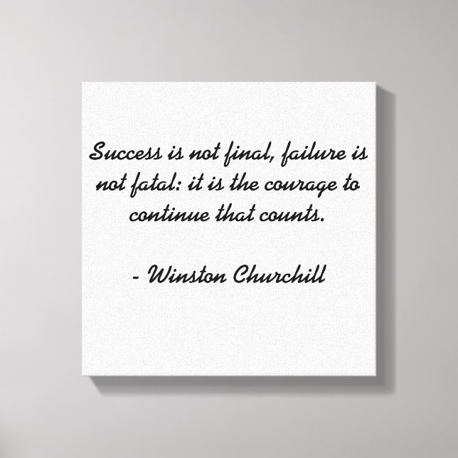 Winston Churchill Quote Canvas Print (Front)