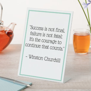Winston Churchill Quote Desk Sign Office Sign