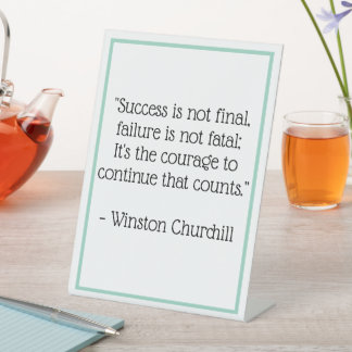 Winston Churchill Quote Desk Sign Office Sign