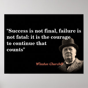Winston Churchill Quote On Courage Poster