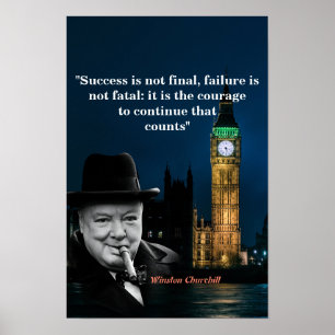 Winston Churchill Quote On Courage Poster