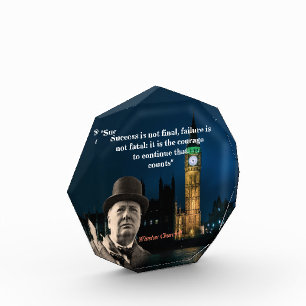 Winston Churchill Quote On Courage Poster Photo Bl Block