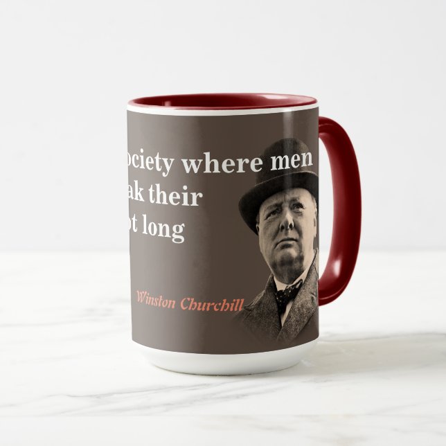 Winston Churchill Quote On Free Speech Mug (Front Right)