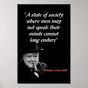 Winston Churchill Quote On Free Speech Poster