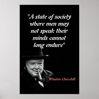 Winston Churchill Quote On Free Speech Poster