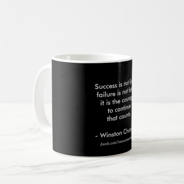 Winston Churchill Quote; Success 2.0 Coffee Mug (Front Left)
