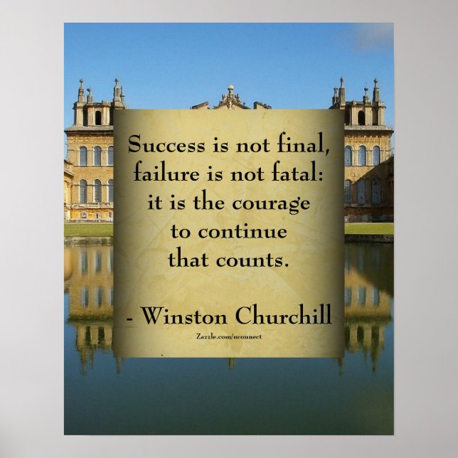 Winston Churchill Quote; Success Blenheim Palace Poster (Front)