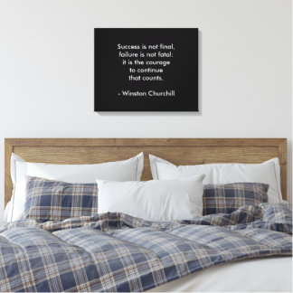 Winston Churchill Quote; Success Canvas Print