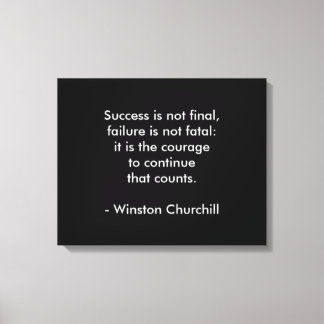 Winston Churchill Quote; Success Canvas Print