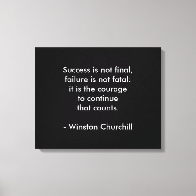 Winston Churchill Quote; Success Canvas Print (Front)