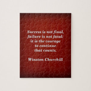 Winston Churchill Quote; Success Jigsaw Puzzle