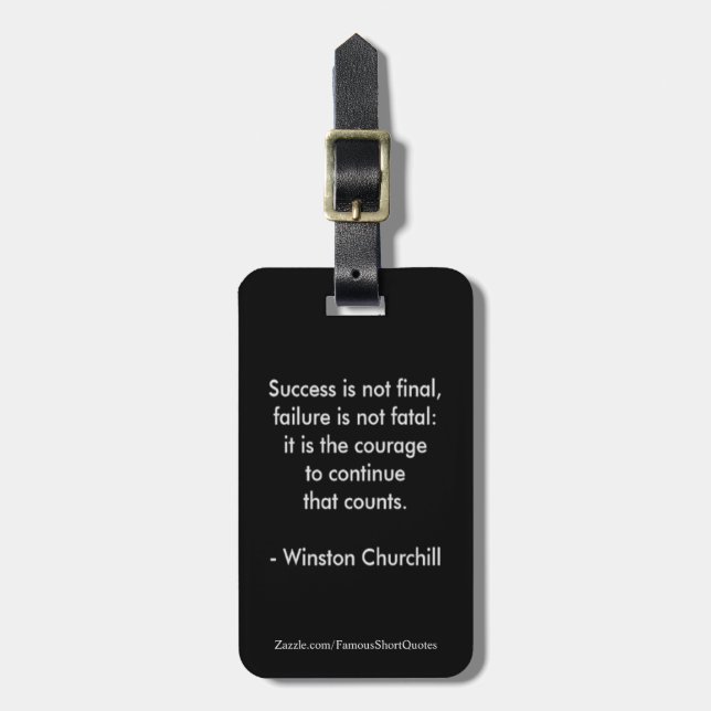 Winston Churchill Quote; Success Luggage Tag (Front Vertical)