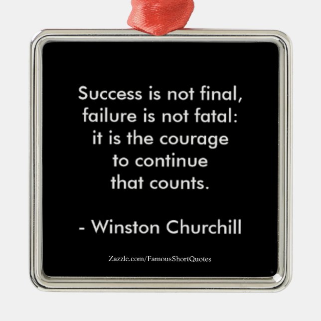 Winston Churchill Quote; Success Metal Tree Decoration (Front)