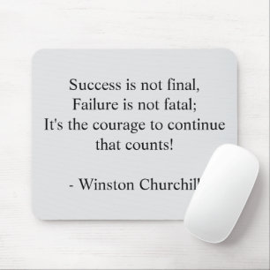 Winston Churchill Quote; Success Minimalist Mouse Mat