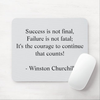 Winston Churchill Quote; Success Minimalist Mouse Mat