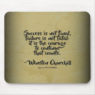Winston Churchill Quote; Success Mouse Mat