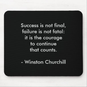 Winston Churchill Quote; Success Mouse Mat